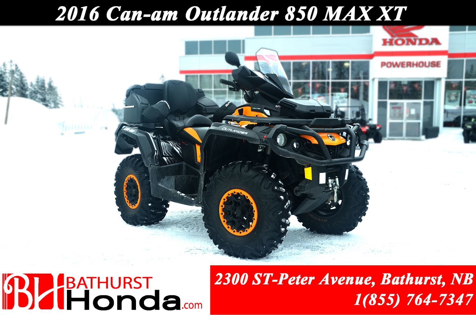 Used 2016 CanAm Outlander 850 VTwin EFI MAX XT at Edmundston Honda