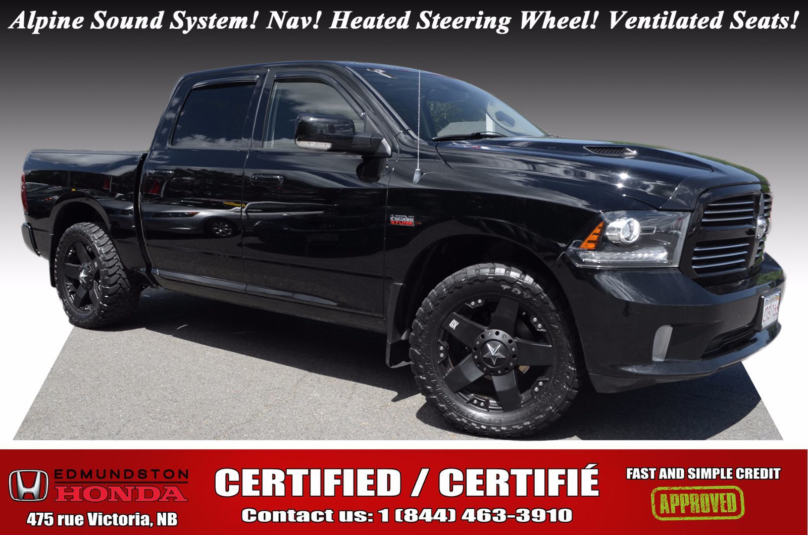 Used 2013 Ram 1500 Sport At Edmundston Honda 11733b