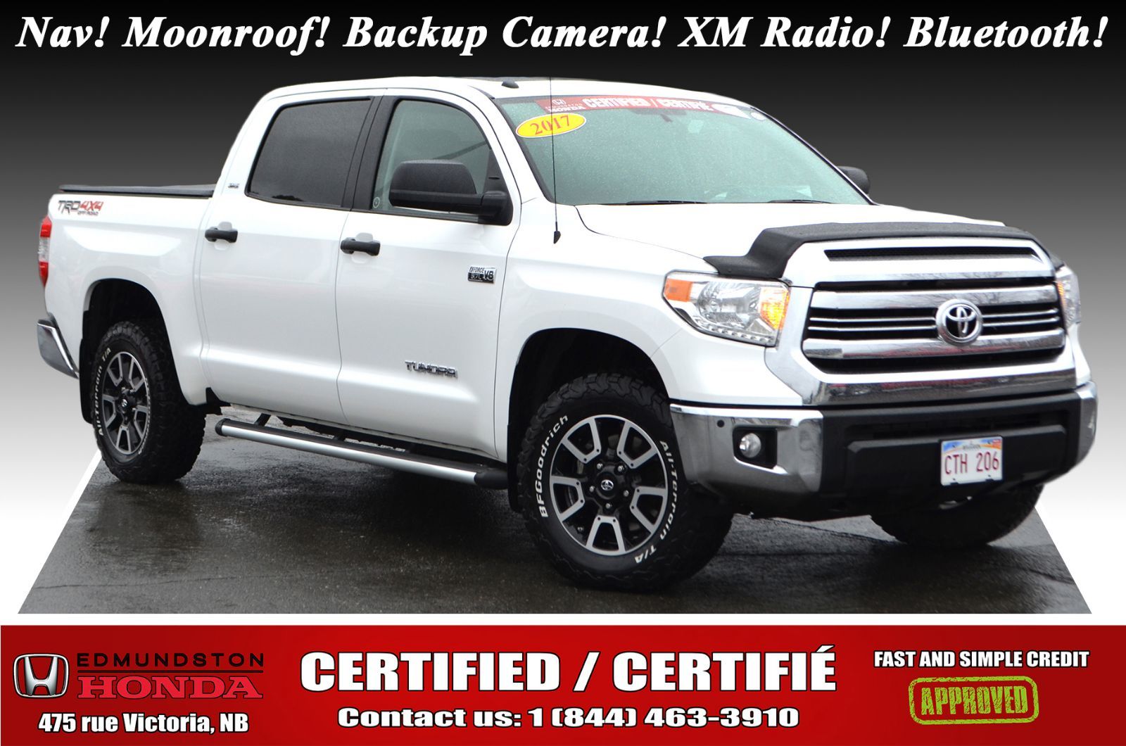 Used 2017 Toyota Tundra Trd At Edmundston Honda 12692a