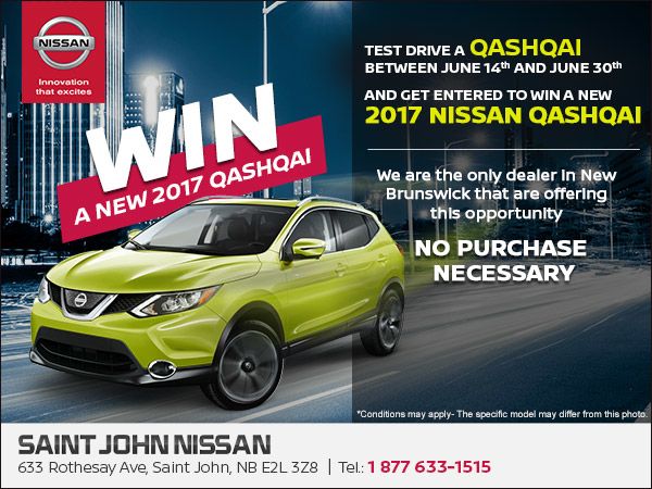 Saint John Nissan >> Win A New 2017 Qashqai Saint John Nissan Saint John Nissan >> Win A New 2017 Qashqai Saint John Nissan