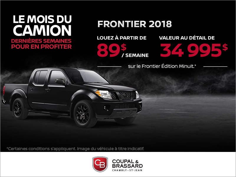 Obtenez le Nissan Frontier 2018 dès aujourd'hui!
