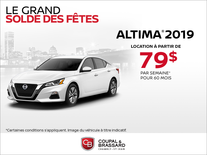 Obtenez le Nissan Altima 2019 dès aujourd'hui!