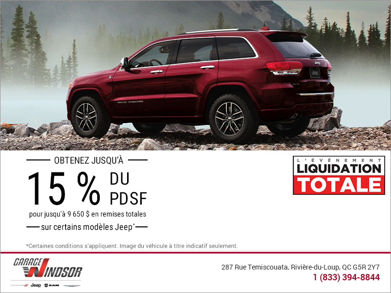 L'événement liquidation totale Jeep! L'événement liquidation totale Jeep!