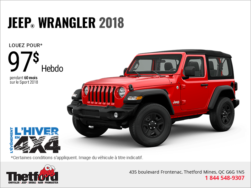 Conduisez un Jeep Wrangler 2018!