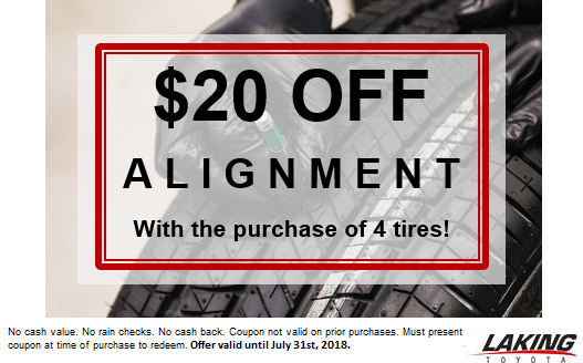 Save on alignment when you purchase 4 tires!