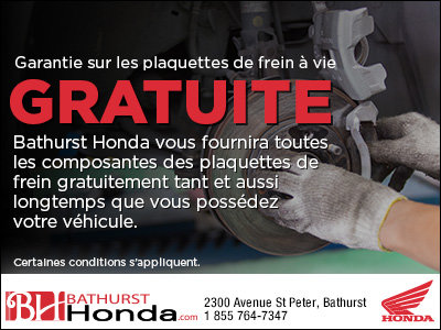 Garantie sur les plaquettes de frein à vie gratuite!