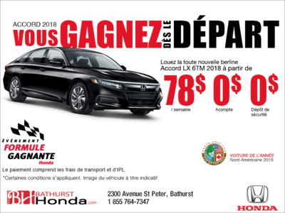 Louez la Honda Accord Berline 2018!
