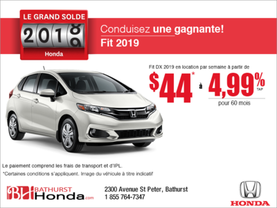 Louez la Honda Fit 2019!