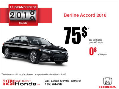 Louez la Honda Accord Berline 2018!