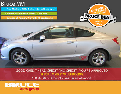 2013 Honda Civic LX 1.8L 4 CYL I-VTEC 5 SPD MANUAL FWD 2D COUPE