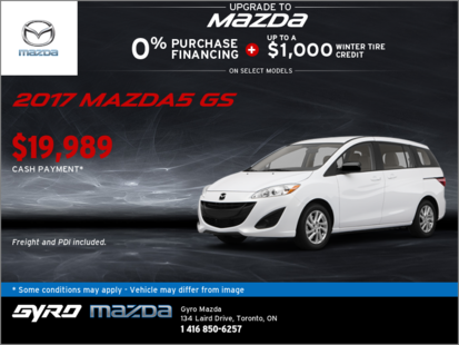 Get the Brand-New 2017 Mazda5 GS!