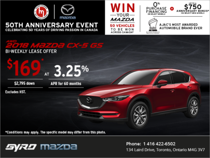 Get the 2018 Mazda CX-5 Today!