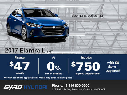 Get the All-New 2017 Hyundai Elantra L Today!
