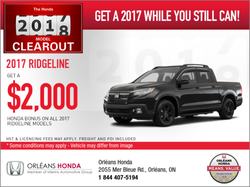 Save on the 2017 Ridgeline!