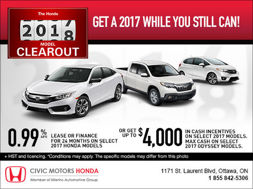 Honda's 2017 Clearout