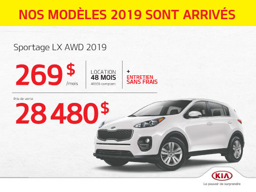 La meilleure offre sur le Sportage TRACTION INTÉGRALE 2019