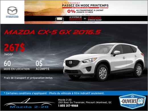 La toute nouvelle Mazda CX-5 GX 2016.5