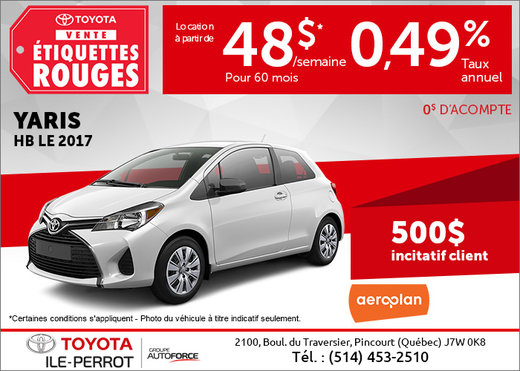 La petite Yaris HB 2017 à petit prix!
