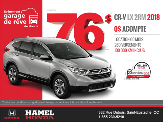 Procurez-vous la Honda CR-V 2018!