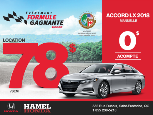 Louez la Honda Accord 2018!