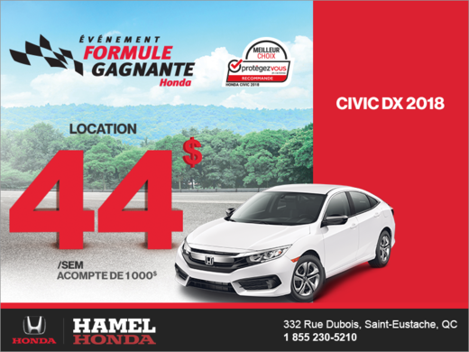 Louez la Honda Civic 2018!