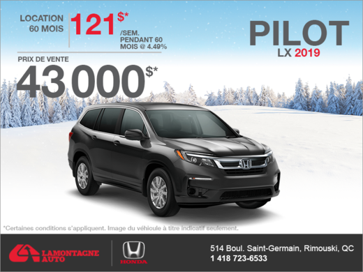 Louez le Honda Pilot 2019!