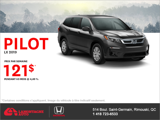 Louez le Honda Pilot 2019!
