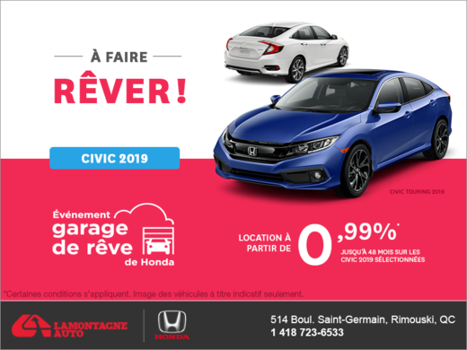 Louez la Honda Civic 2019!