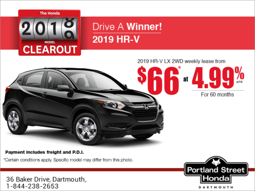 Lease the 2019 Honda HR-V!