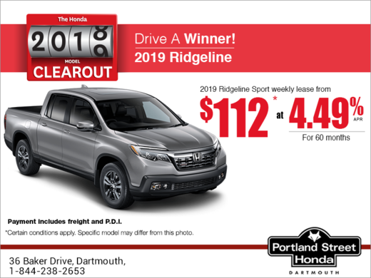 Lease the 2019 Honda Ridgeline
