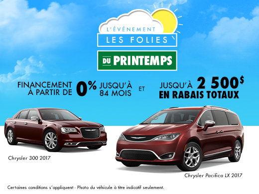 L'événement Les folies du printemps Chrysler!