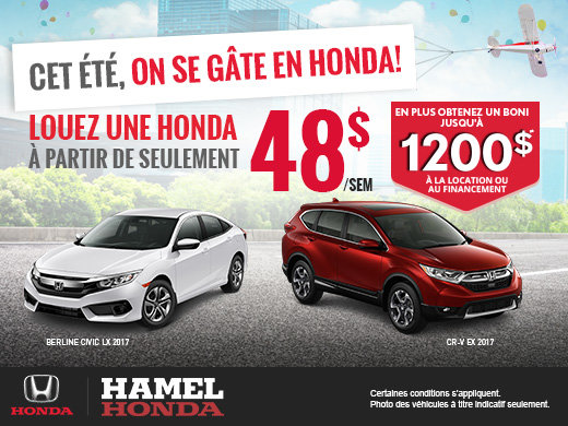 L'événement mensuel chez Hamel Honda!