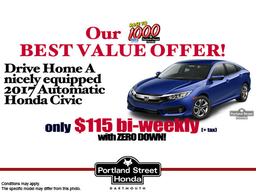Our BEST VALUE OFFER: LX Civic at only $115 bi-weekly!