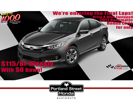 2017 Honda Civic LX for only $115 bi-weekly plus tax, with NO money down!