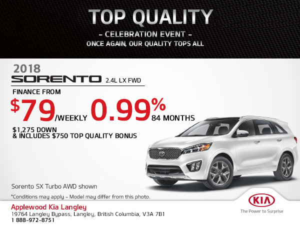 Get the 2018 Kia Sorento Today