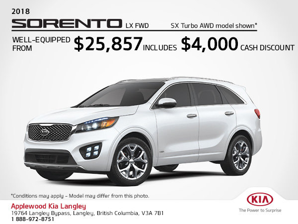 Get the 2018 Kia Sorento Today