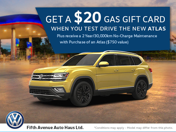Test Drive an Atlas, Get a Gas Gift Card!