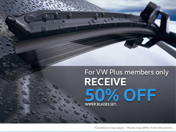 50% Off Wiper Blades for VW Plus Members