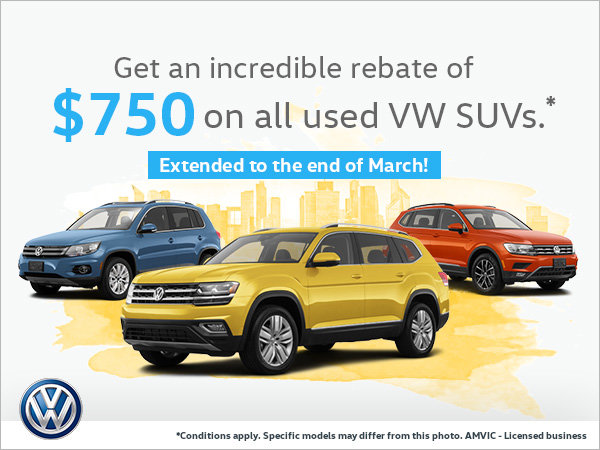 $750 off all Volkswagen SUVs