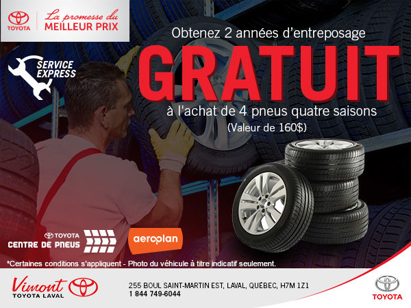 2 années d'entreposage GRATUITES