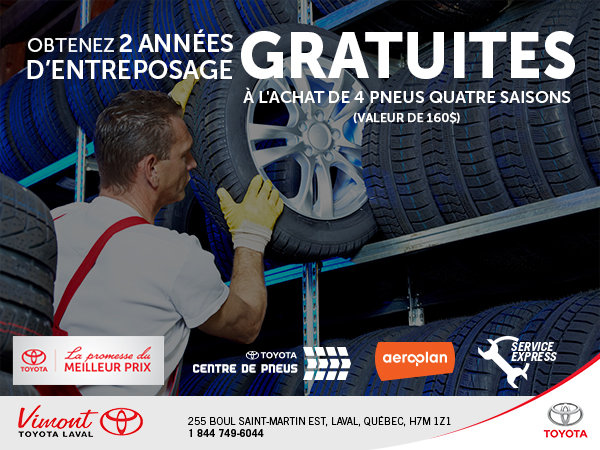 2 années d'entreposage GRATUITES