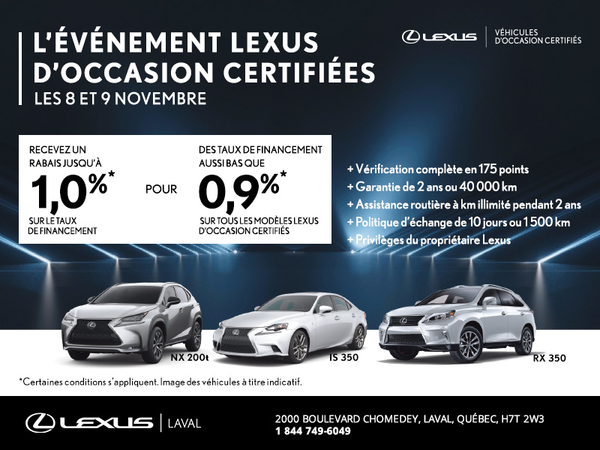 Événement Occasion Certifiées