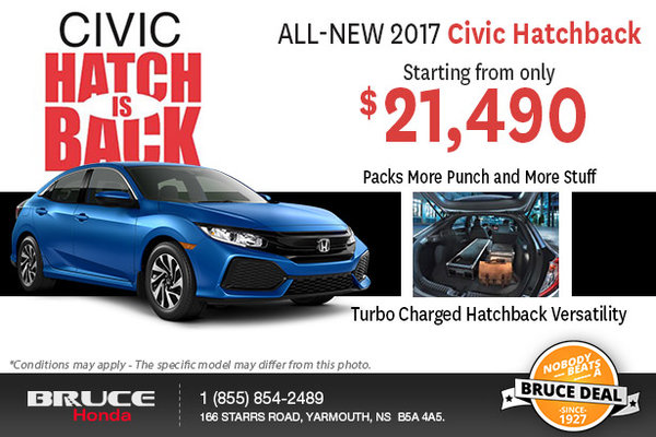 Save Big on the All-New 2017 Civic Hatchback!