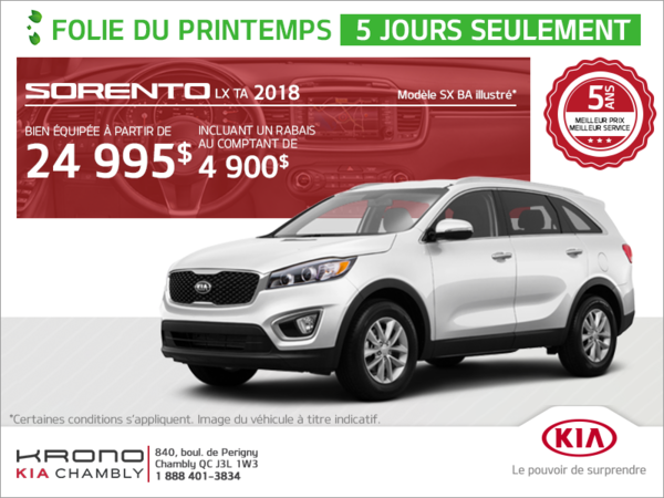 Le Kia Sorento 2018