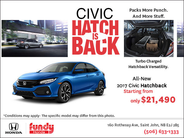 Save on the All-New 2017 Civic Hatchback Now!