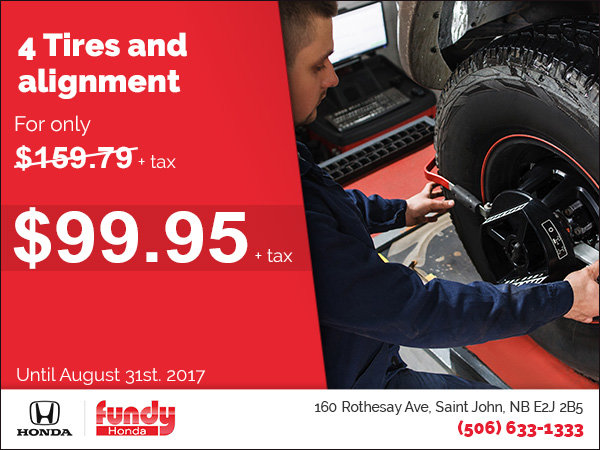 4 Tires and Alignment for only $99.95!