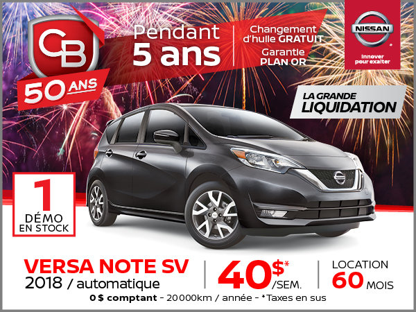 Versa Note SV 2018 automatique