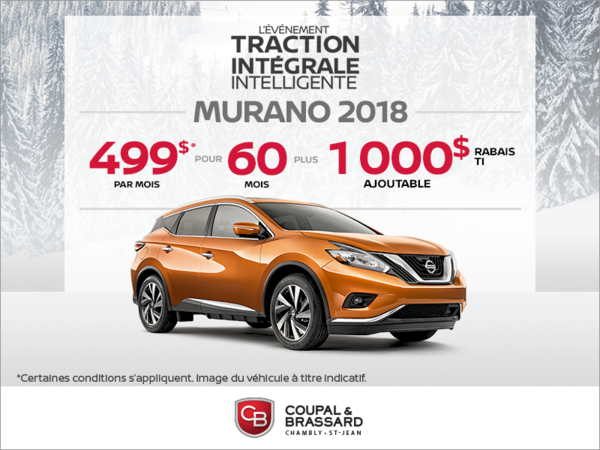 Obtenez le Nissan Murano 2018 dès aujourd'hui!