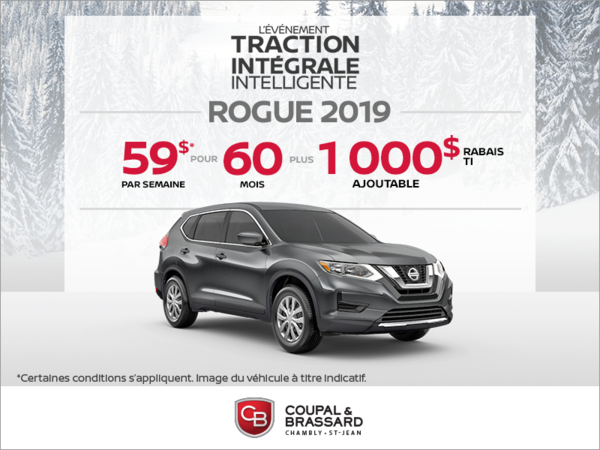 Obtenez le Nissan Rogue 2019 dès aujourd'hui!
