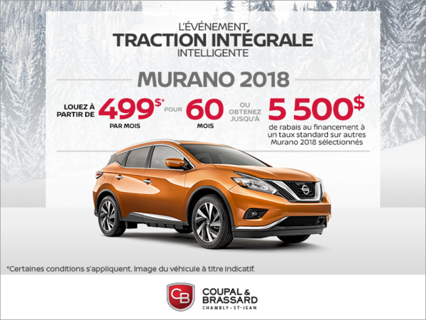 Obtenez la Nissan Murano 2018 dès aujourd'hui!